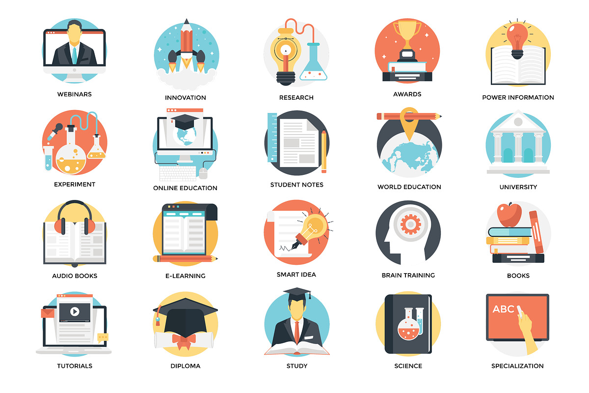 175 Flat Education Icons, a Duotone Icon by Prosymbols (Photo 8 of 10)