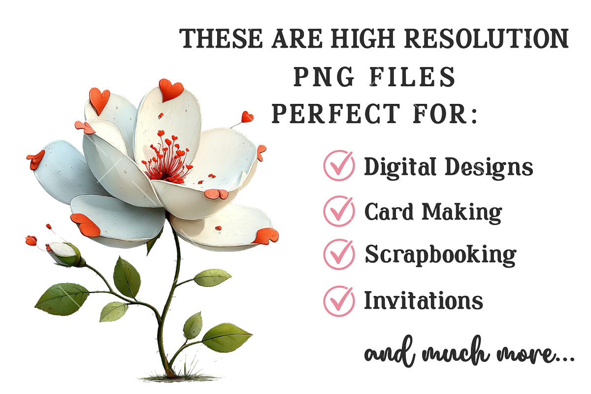Whimsical Valentine Rose Clipart, an Illustration by OK Design (Photo 6 of 6)