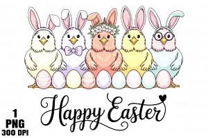 Easter Bunny Farm Chicken PNG, an Illustration by Daily.Designs