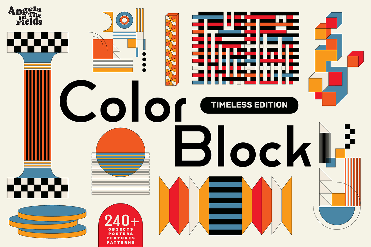 Retro Colour Block Vector Objects, an Object Graphic by angelainthefields (Photo 1 of 23)