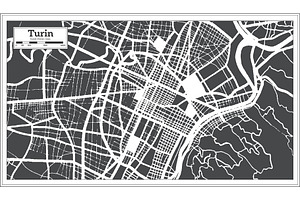 Turin Italy City Map