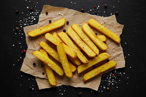 Crispy French fries with sea salt an, a Food & Drink Photo by professorinc