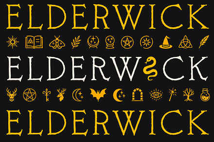 Elderwick - Fantasy Serif & Symbols!, a Serif Font by Tom Chalky