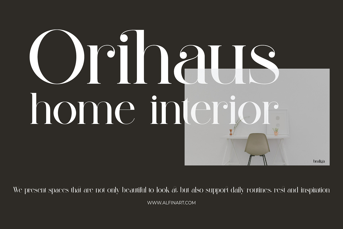 Braliga Elegant Ligature Serif, a Serif Font by Alfinart (Photo 3 of 11)