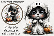 Whimsical Halloween Cat Clipart PNG, a Transportation Illustration by Digital Artistic99 (Thumbnail 1 of 7)