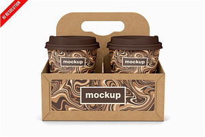 Coffee Cup Carrier Front PSD, a Cups & Container Mockup by Bruno's Shop