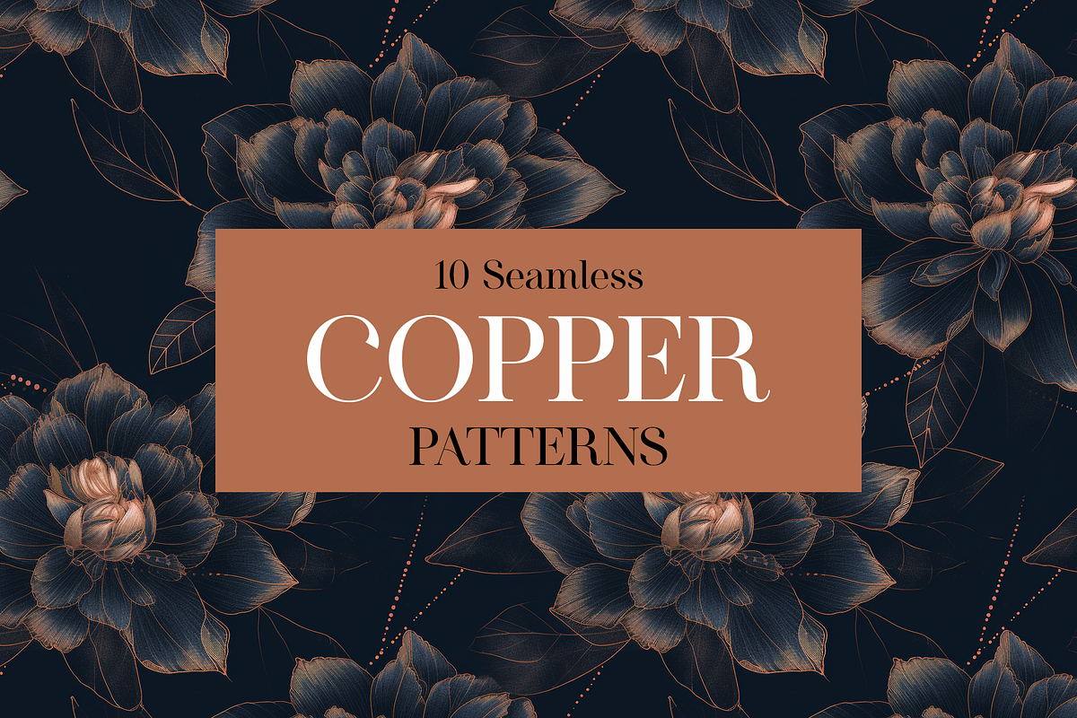10 Copper Botanica Patterns, a Pattern Graphic by Motifs (Photo 7 of 12)