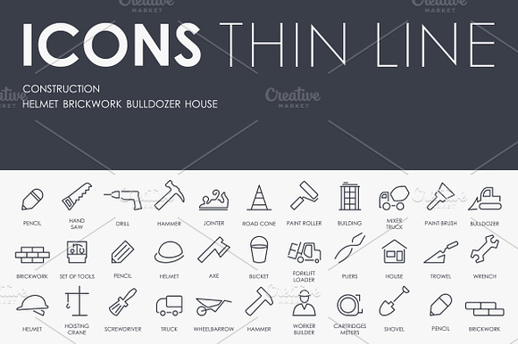 Construction Thinline Icons