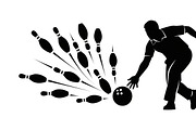 Dynamic bowling player silhouette, an Illustration by Amazin_art (Thumbnail 2 of 31)