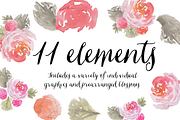Blushing Watercolor Peony Clip Art, an Illustration by Emerald & Ivy Studios (Thumbnail 2 of 2)