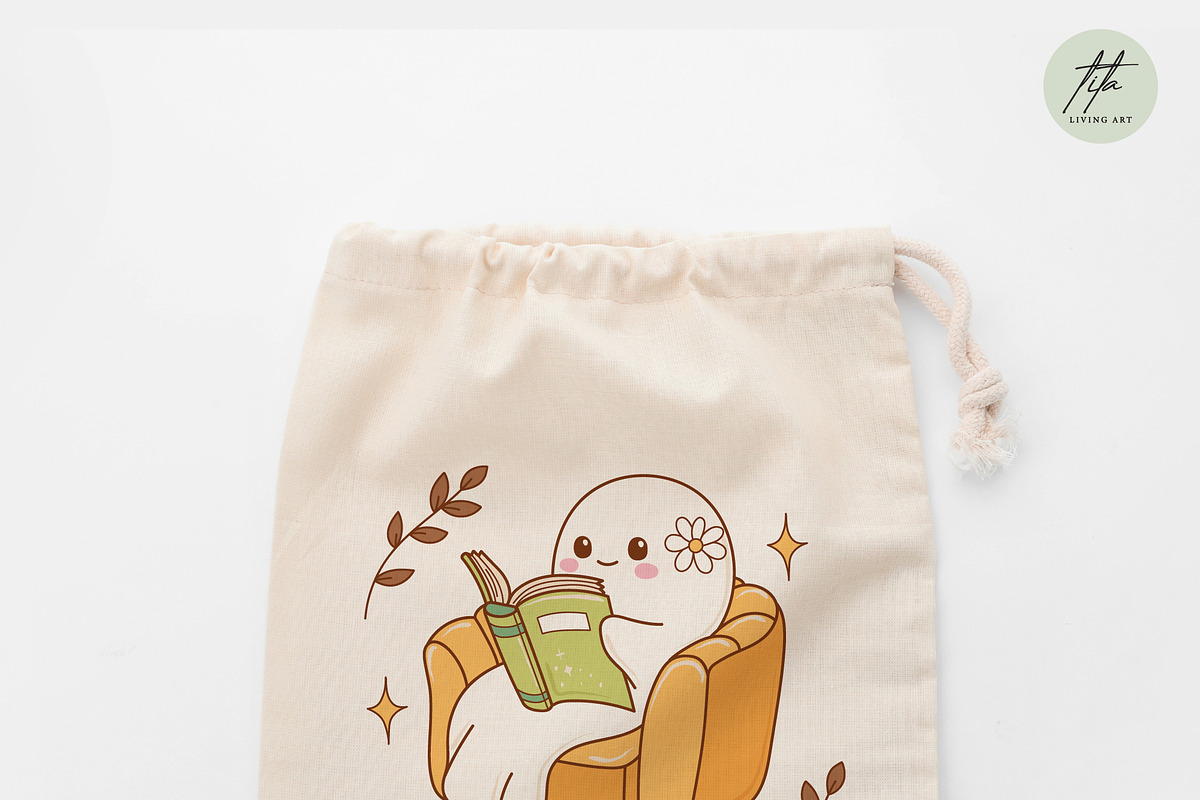 Cozy Bookish Ghost Clipart | Ghost, an Education Illustration by TitaLivingArt (Photo 9 of 9)