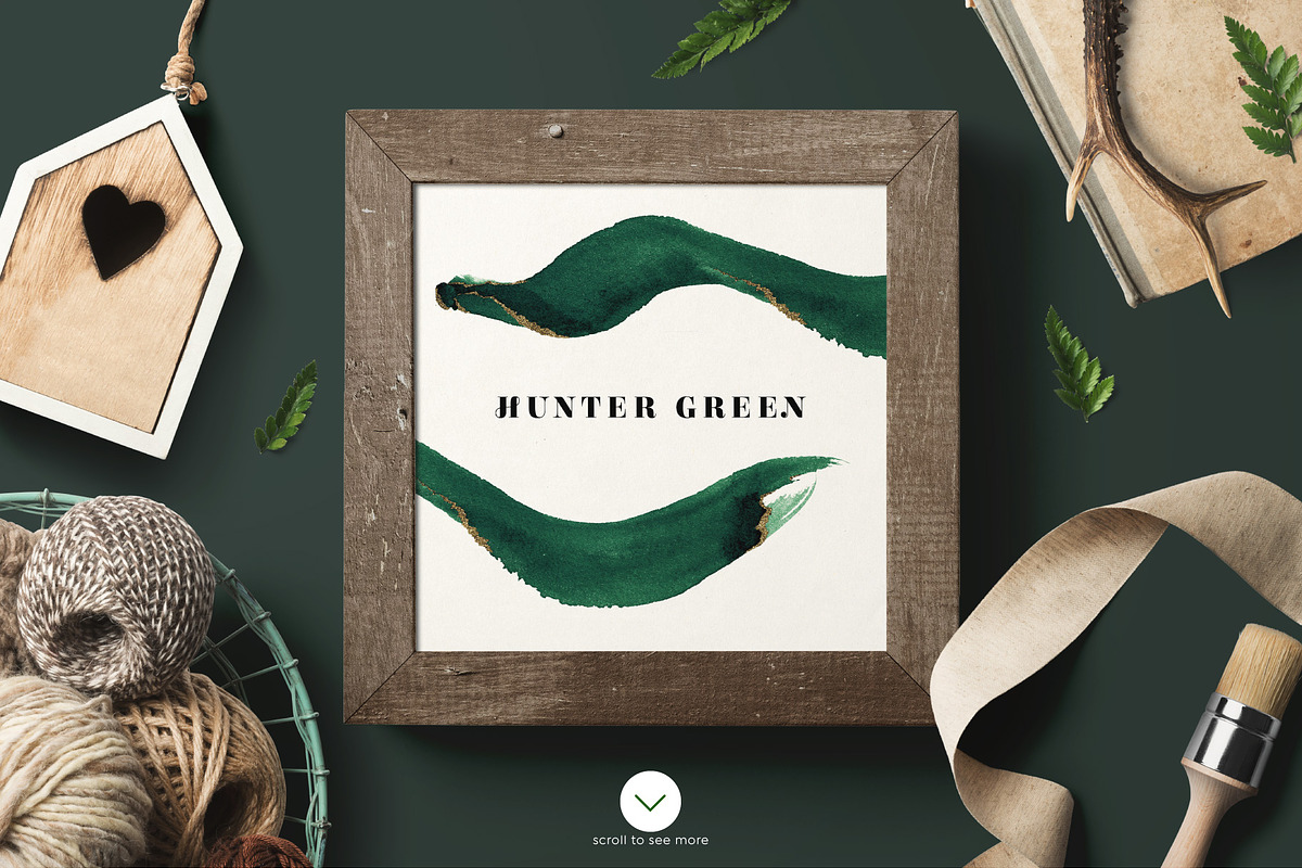HUNTER GREEN Watercolor Brush Stroke, an Object Graphic by Vintage To Vectors (Photo 3 of 3)