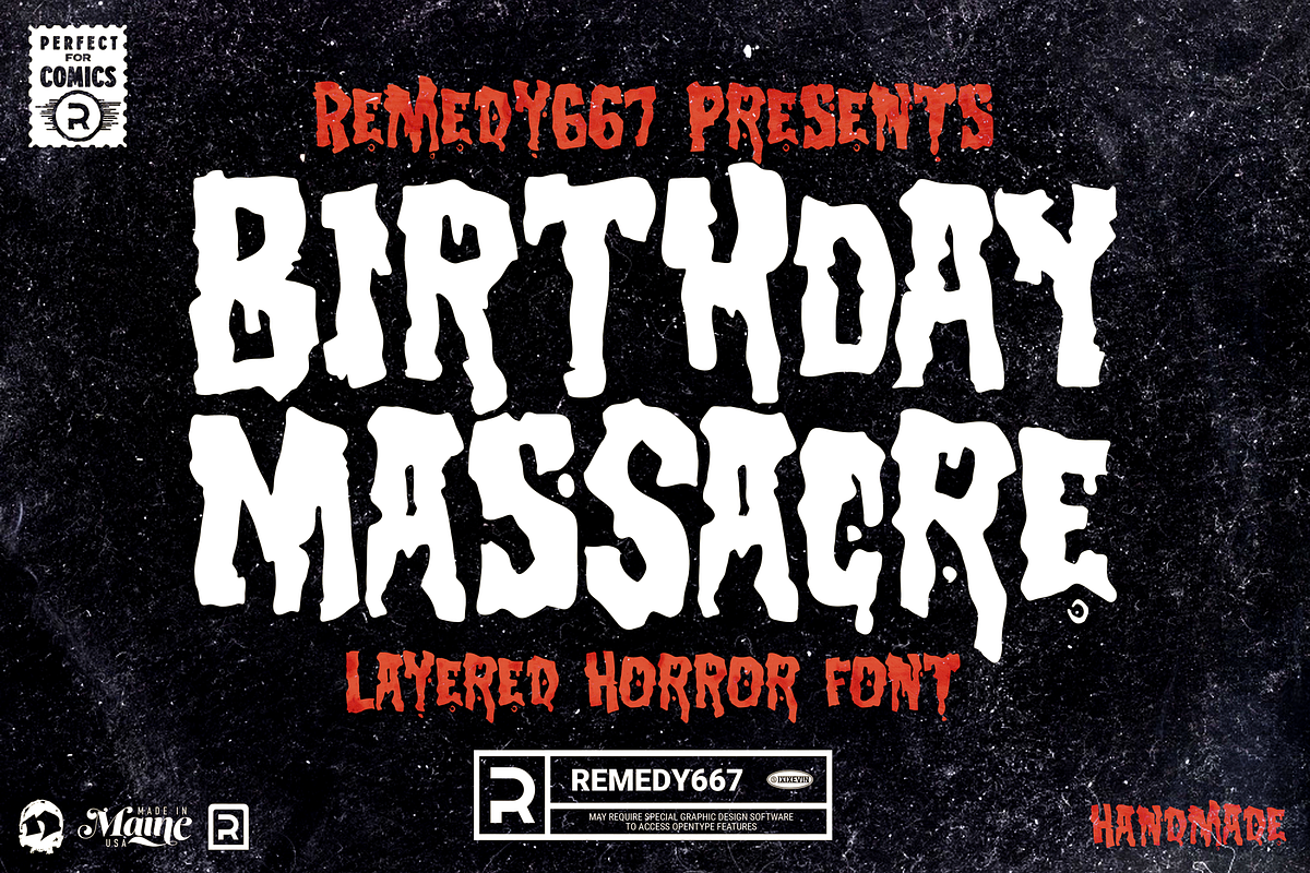 Birthday Massacre, a Font by Remedy667 (Photo 1 of 7)