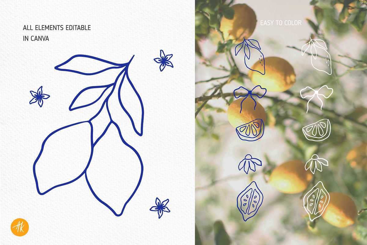 Lemon Summer Hand Drawn Collection, an Object Graphic by Alena Koval (Photo 6 of 18)