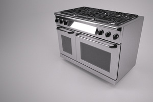 48 inch Gas Range Cooker, a Furniture 3D Model by kjpargeterimages
