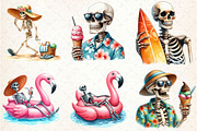 Funny Summer Skeleton Clipart, a Seasonal Illustration by Rose Art (Thumbnail 4 of 4)