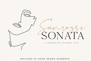 Sanrossi Sonata Duo, a Script Font by Digital Hustler (Thumbnail 1 of 13)