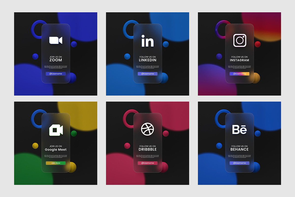 Social media template glassmorphism, a Social Media Template by My Mockup (Photo 3 of 3)