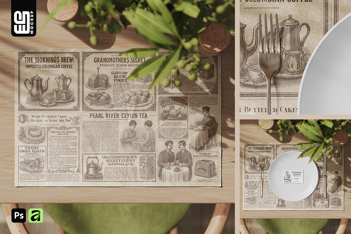Kraft Paper Placemat Mockup, an Advertising Mockup by SD Mockup (Photo 1 of 3)