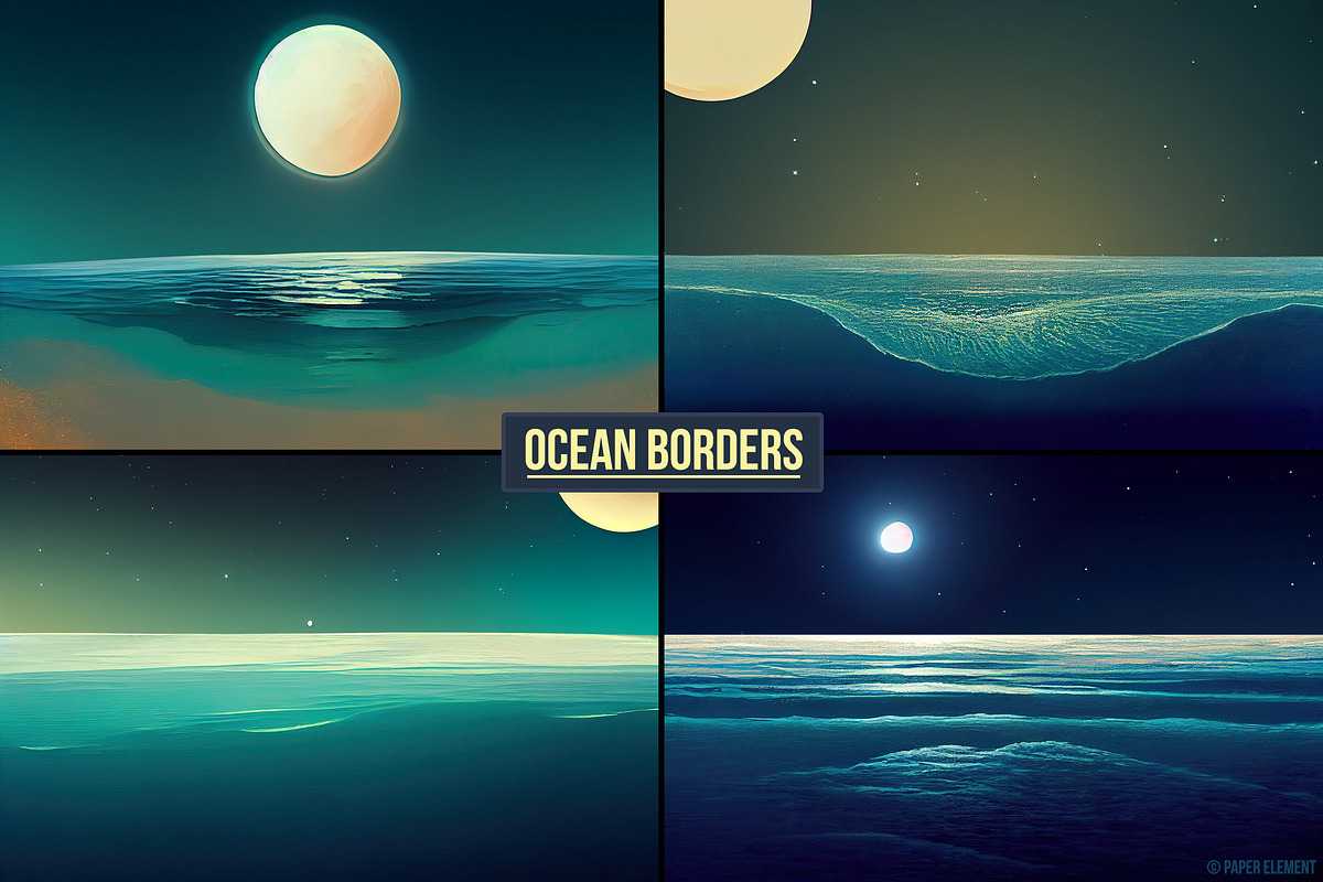 Ocean Border Clipart, Waves Clip Art, an Illustration by Paper Element (Photo 3 of 7)