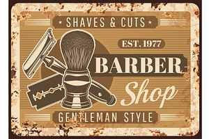 Barbershop, Barber Salon Metal Plate