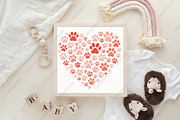 Dog Paw Heart Valentine's Day PNG, an Illustration by CraftArtStudio (Thumbnail 4 of 4)
