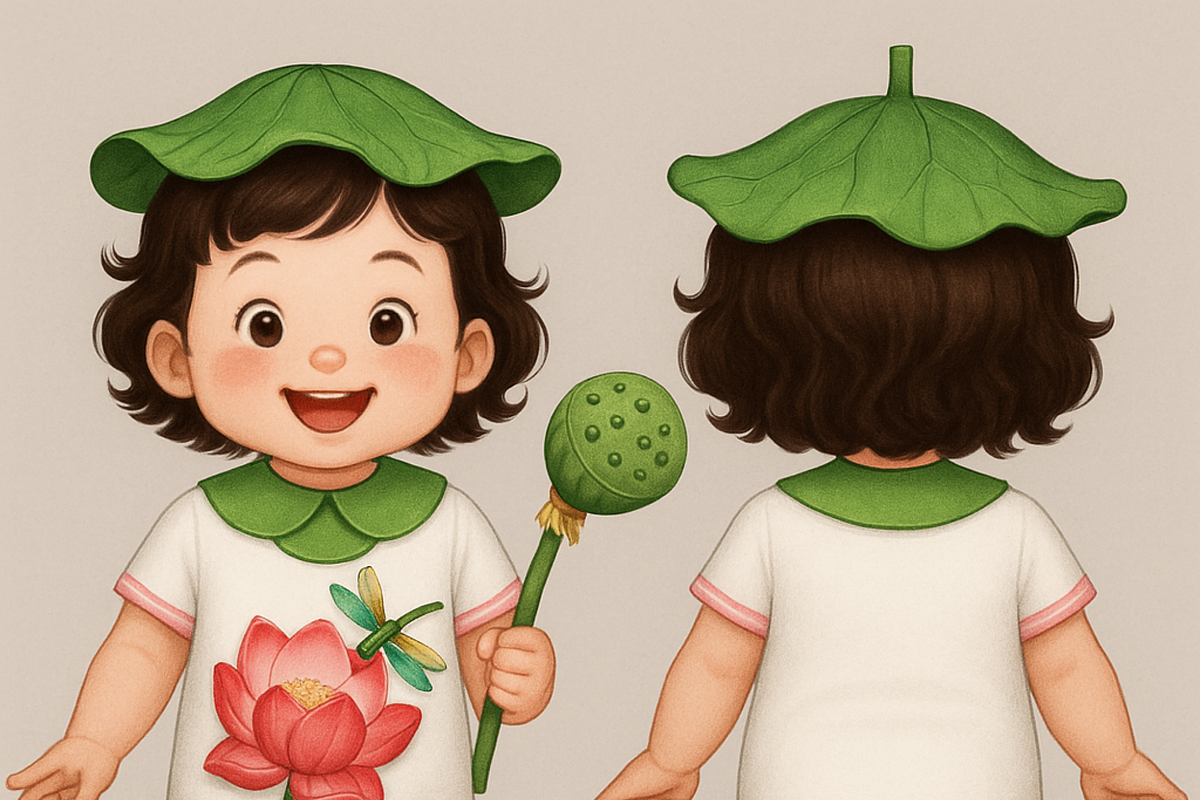 Cute Baby Character with Lotus, a Graphic by Bear and Bean Studio (Photo 4 of 4)