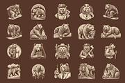 Vintage Hand-Drawn Brown Bear Design, an Animal Illustration by devastd (Thumbnail 10 of 10)