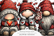 Whimsical Valentine Gnome Clipart, an Illustration by SinaCreation (Thumbnail 1 of 10)