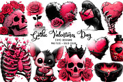 Gothic valentines day sublimation, an Illustration by CreationArt (Thumbnail 1 of 6)