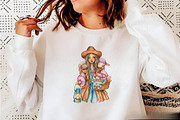 Watercolor Cute Cowgirl Clipart Bund, an Illustration by SVGArt (Thumbnail 8 of 9)