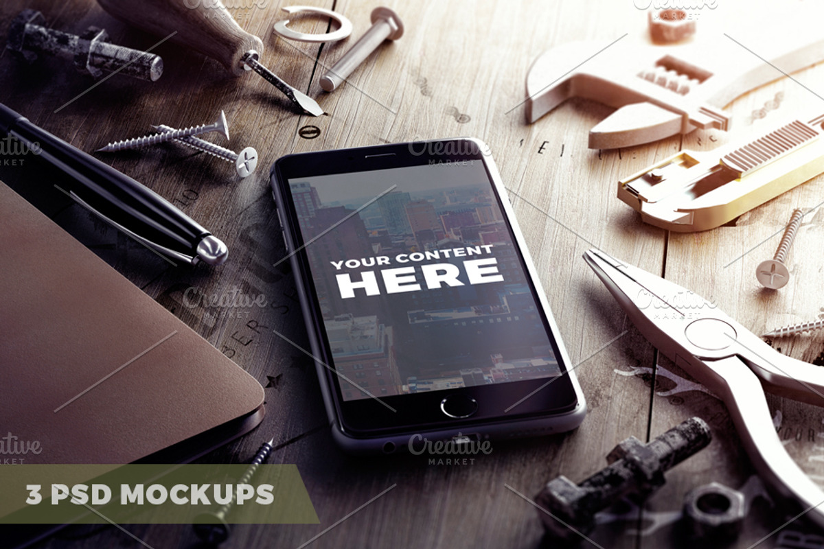3 PSD Mock-ups, an iPhone Mockup by Egor Shkolnikov (Photo 1 of 3)
