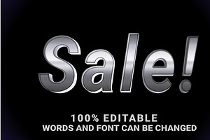 Sale Vector 3d Editable Text Effect