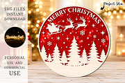Merry Christmas Forest Round Sign, an Object Graphic by OK Design (Thumbnail 3 of 3)