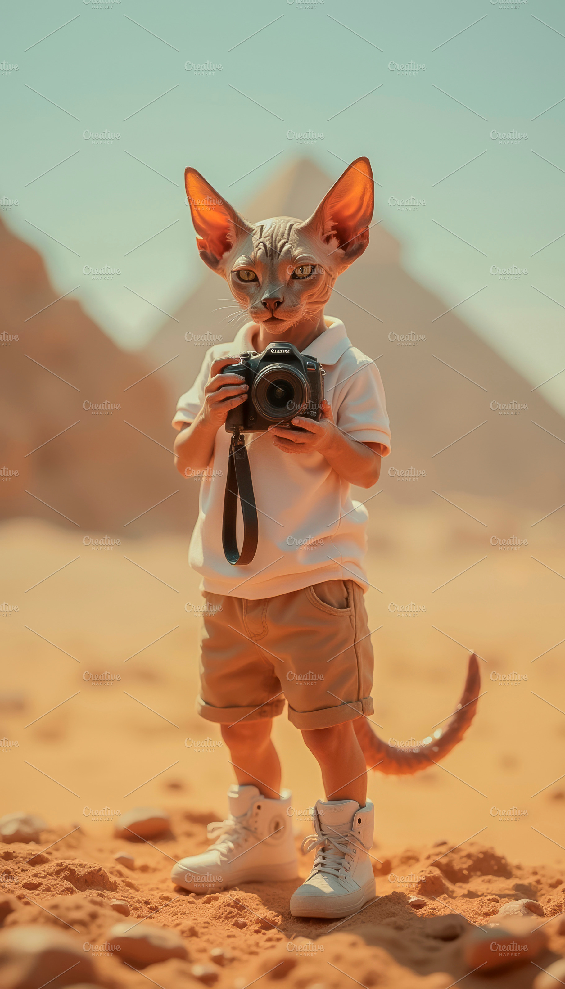 A young tourist, a Sphynx cat, an Animal Photo by TatsianaSalauyova