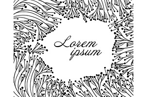 Monochrome background frame with, an Illustration by Nenahliadava Design