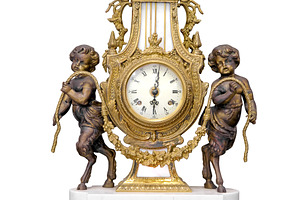 Antique golden clock isolated, an Arts & Entertainment Photo by BOOCYS