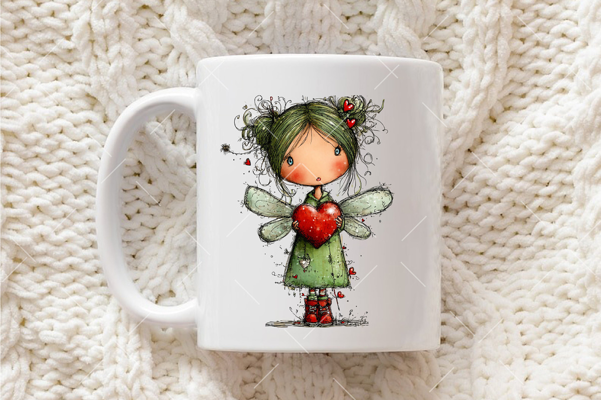 Whimsical Valentine's Fairy Clipart, an Illustration by OK Design (Photo 6 of 6)