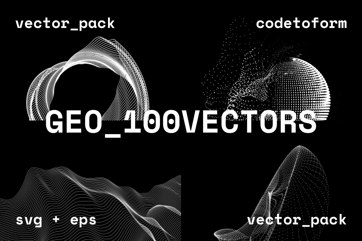 GEO_100VECTORS Vector Pack, an Object Graphic by codetoform (Photo 1 of 19)