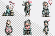 Whimsical Valentine Old Man Clipart, an Illustration by SVGArt (Thumbnail 3 of 8)