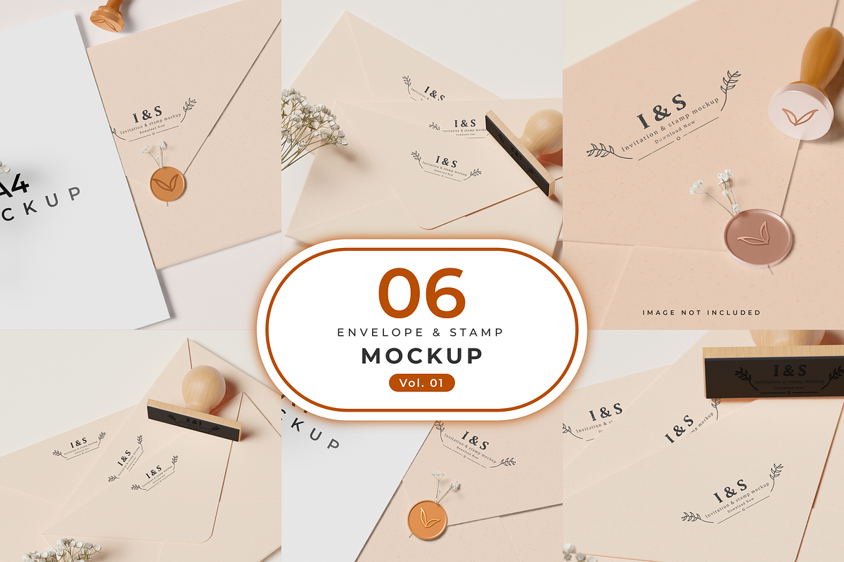 Envelope & Stamp mockup bundle, a Product Mockup by Mockthethics. (Photo 1 of 6)