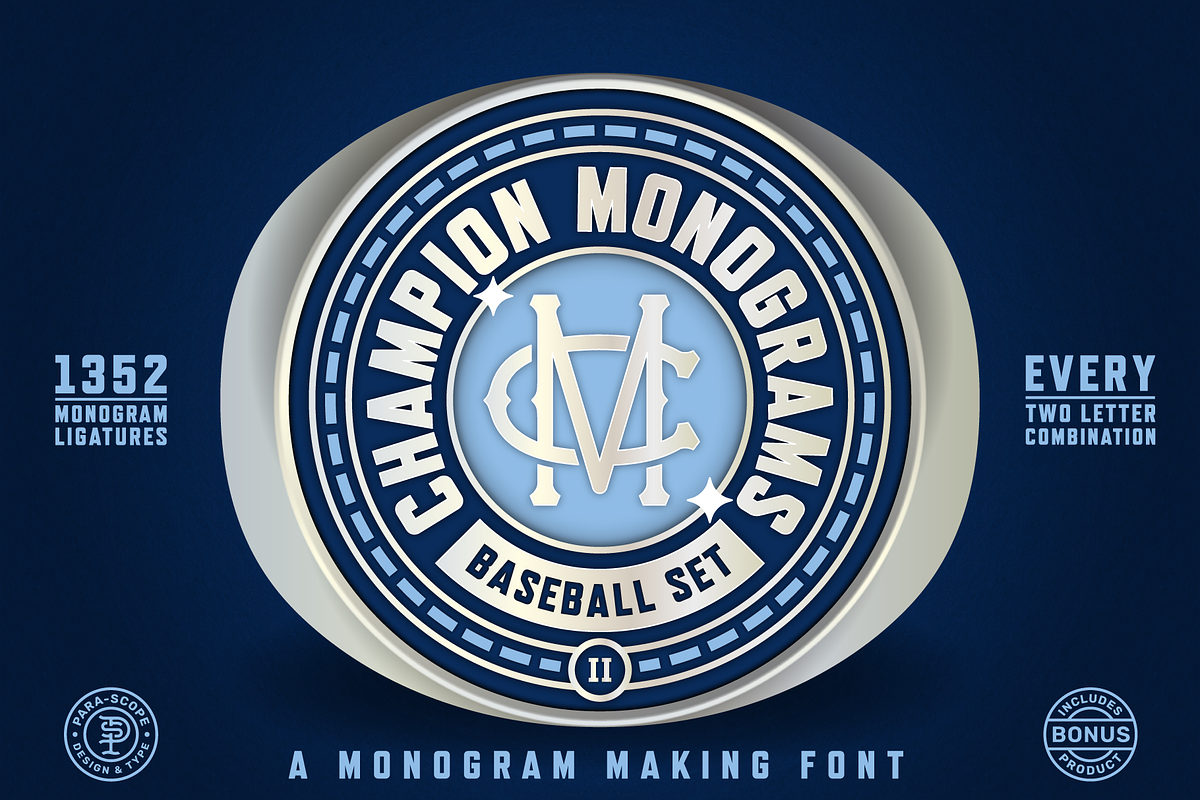 Retro-Era Baseball Serif Style 2, a Symbol Font by Para-Scope Design (Photo 1 of 8)
