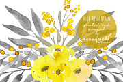 Yellow & Grey Flowers hand painted, a Decorative Illustration by MaraquelaStudio (Thumbnail 8 of 8)