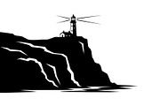 Lighthouse Coastal Cliff Silhouette, a Graphic by hafijul (Thumbnail 7 of 15)
