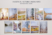 Autumn Watercolor Landscapes, a Seasonal Illustration by NataliArkushArt (Thumbnail 7 of 14)