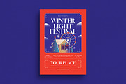 Red Winter Light Festival Flyer, a Flyer Template by VectorVactory (Thumbnail 1 of 3)