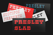 Presley Slab, a Font by Sudtipos (Thumbnail 1 of 6)
