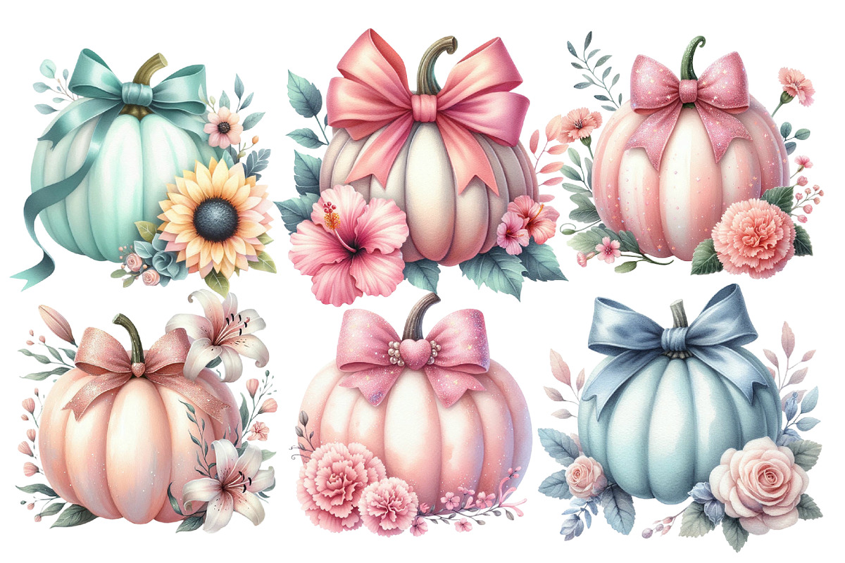 Floral Pumpkin Clipart, an Illustration by Designworld (Photo 5 of 6)