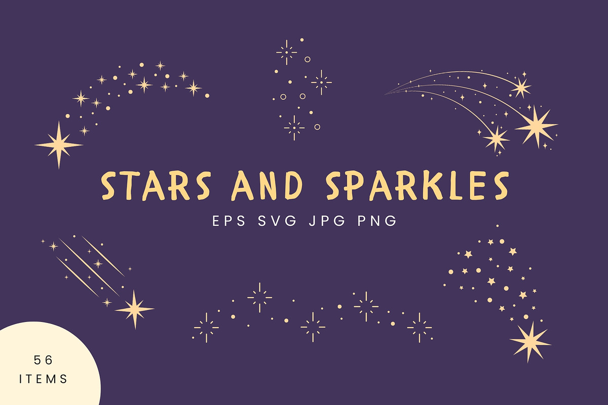Hand-drawn Stars & Sparkles, an Object Graphic by Kristina Chistiakova (Photo 1 of 4)