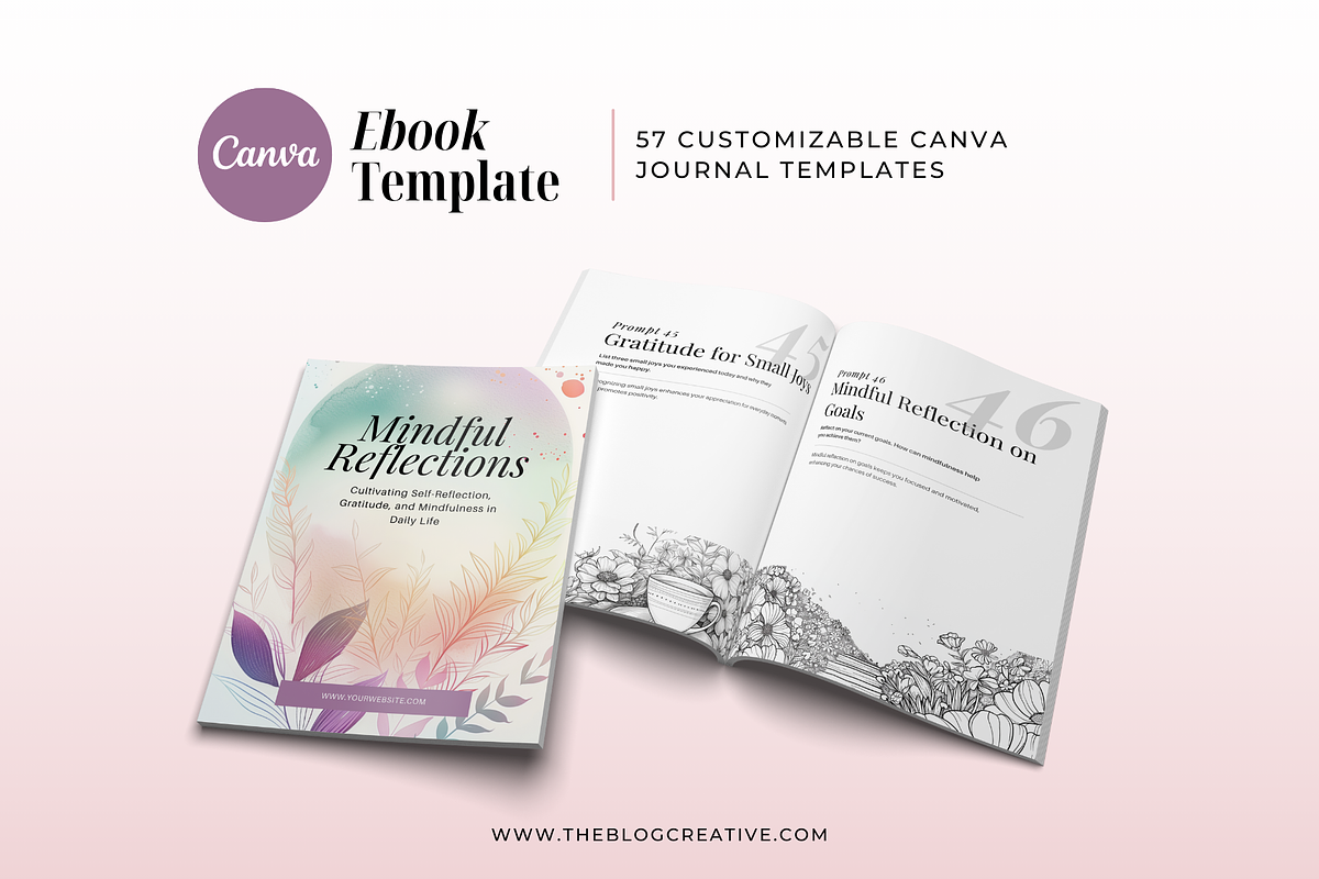 50 Mindfulness Prompts for Everyday, a Stationery Template by The Blog Creative (Photo 3 of 9)